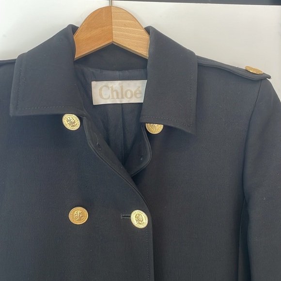 Chloé double breasted pea coat size 34 EU, 2 US, black - Picture 2 of 8